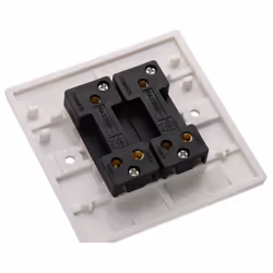 kenable 2 Gang 2 Way 10A Double Light Switch Rounded Faceplate White