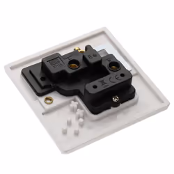 kenable 1 Gang 13A Switched UK Mains Power Rounded Faceplate White