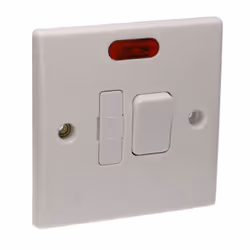 kenable Switched Fused Spur Double Pole 13A Rounded Faceplate White