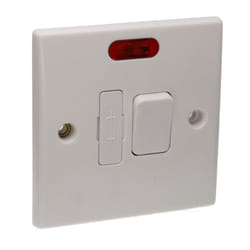 kenable Switched Fused Spur Double Pole 13A Rounded Faceplate White