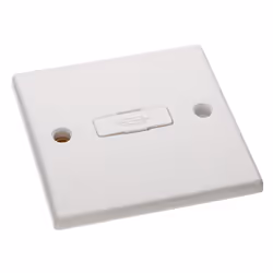 kenable Unswitched Fused Spur Double Pole 13A Rounded Faceplate White