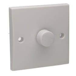 kenable 1 Gang 1 Way LED Dimmer LED Light Switch Rounded Faceplate White