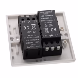 kenable 2 Gang 1 Way LED Dimmer LED Light Switch Rounded Faceplate White