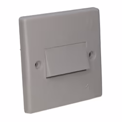 kenable Dual Live Double Pole Fan Isolator Switch Curved Edge Rounded Faceplate White
