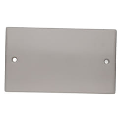kenable 2 Gang Blanking Plate Cover Curved Edge Rounded Faceplate White