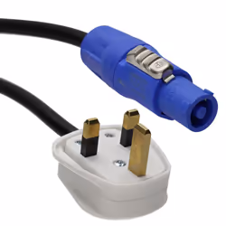 kenable Neutrik Powercon NAC3FCA 20A with 13A 3 pin UK Mains Plug 1.5m