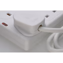 kenable 8 Gang Way UK 13A Trailing Socket Mains Power Extension Lead White 2m
