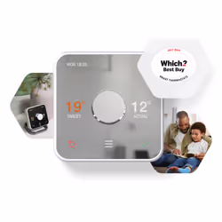 Hive Thermostat, Digital thermostat, ZigBee, White, Rotary, Touch, Digital, Battery
