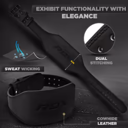 RDX Weight Lifting Belt Gym Fitness  Cowhide Leather  4  6  Padded Lumbar Back Support  10 Adjustable Holes  Weightlifting Powerlifting Bodybuilding D