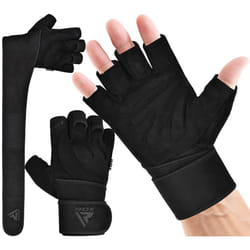 Weight Lifting Gloves with Wrist Support, 50 CM Long Wrist Straps, Anti Slip Padded Palm Protection, Breathable Gym Grip for Fitness Training Workout