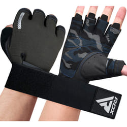 Weight Lifting Gloves, Additional Stretchable Long Wrist Support, Full Palm Grip, Men Women Fitness HIIT Workout, Bodybuilding Powerlifting Strength