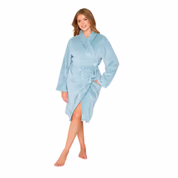 TURTLE Women Solid Robes Nightdress Summer Loungewear Bathrobes Robe - L, Coral Green