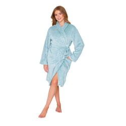 TURTLE Women Solid Robes Nightdress Summer Loungewear Bathrobes Robe - L, Coral Green