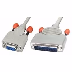 Lindy PC -> Fax/Modem Serial Cable, 2m (9DF/25DM), Grey, 2 m, Male, Female