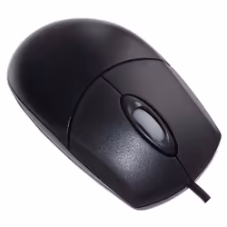 Accuratus MOUAC3331-BLK, Right-hand, Optical, USB Type-A + PS/2, 400 DPI, Black