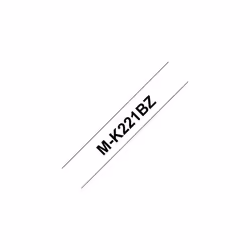 MK221BZ Labelling Tape Cassette Black on White 9 mm W x 8 m L Brother Genuine Supplies