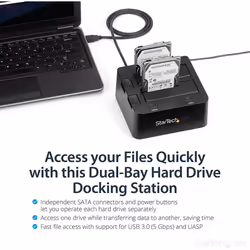 StarTech.com SDOCK2U33 USB 3.0 Dual Hard Drive Docking Station with UASP for 2.5/3.5in SSD / HDD â SATA 6 Gbps