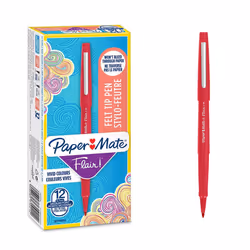 Paper Mate Flair Original Fibre Tip Pen Medium 1.0mm Pack of 12