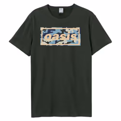 Oasis Camo Band Logo Amplified T Shirt - XXL, Charcoal