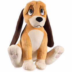 Disney Store Copper Medium Soft Plush Toy Dog - The Fox and the Hound - 33cm 13inches made with soft feel fabric and embroide ...