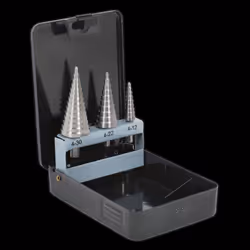 HSS 4341 Step Drill Bit Set 3pc Double Flute