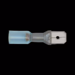 Heat Shrink Push-On Terminal 6.3mm Male Blue Pack of 25