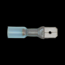 Heat Shrink Push-On Terminal 6.3mm Male Blue Pack of 25
