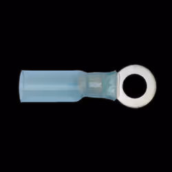 Heat Shrink Ring Terminal &#216;6.4mm Blue Pack of 25
