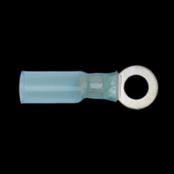 Heat Shrink Ring Terminal &#216;6.4mm Blue Pack of 25