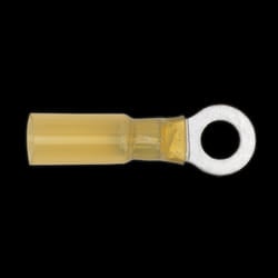 Heat Shrink Ring Terminal &#216;6.4mm Yellow Pack of 25
