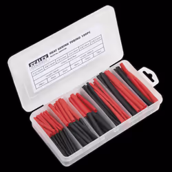 Heat Shrink Tubing Assortment 180pc 50 & 100mm Black & Red