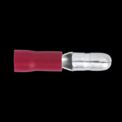 Bullet Terminal &#216;4mm Male Red Pack of 100