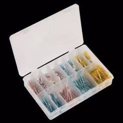 Adhesive Lined Heat Shrink Terminal Assortment 142pc Blue, Red & Yellow