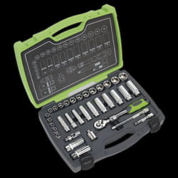 Socket Set 34pc 3/8&quot;Sq Drive 6pt WallDrive&#174; Metric