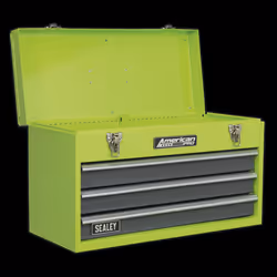 Tool Chest 3 Drawer Portable with Ball-Bearing Slides - Green/Grey