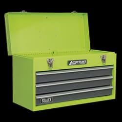 Tool Chest 3 Drawer Portable with Ball-Bearing Slides - Green/Grey
