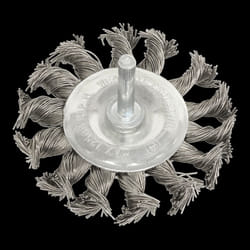Twist Knot Wire Flat Brush &#216;75mm with &#216;6mm Shaft