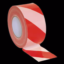 Hazard Warning Barrier Tape 80mm x 100m Red/White Non-Adhesive