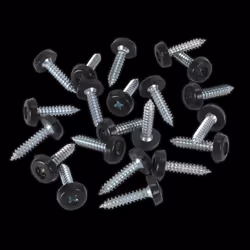 Numberplate Screw Plastic Enclosed Head 4.8 x 24mm Black Pack of 50