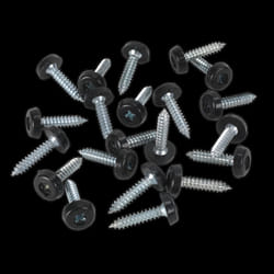 Numberplate Screw Plastic Enclosed Head 4.8 x 24mm Black Pack of 50