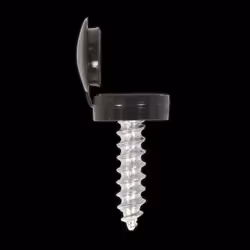 Numberplate Screw & Flip Cap 4.2 x 19mm Black Pack of 50