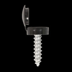 Numberplate Screw & Flip Cap 4.2 x 19mm Black Pack of 50