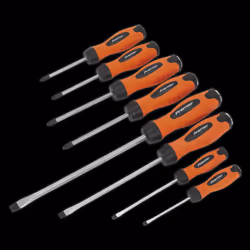 Screwdriver Set 8pc Hammer-Thru Hi-Vis Orange