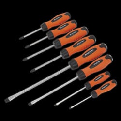 Screwdriver Set 8pc Hammer-Thru Hi-Vis Orange
