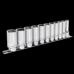 Socket Set 11pc 3/8&quot;Sq Drive Deep Lock-On? 6pt Imperial
