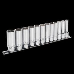 Socket Set 12pc 3/8&quot;Sq Drive Deep Lock-On? 6pt Metric