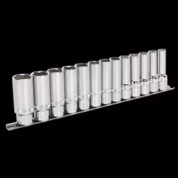 Socket Set 13pc 1/2"Sq Drive Deep Lock-On? 6pt Metric