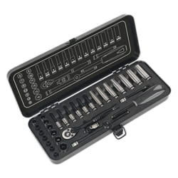 Sealey Ak7970 Socket Set 32Pc 1/4In Sq Drive 6Pt Walldrive Metric Black Series