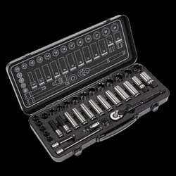 Socket Set 34pc 3/8&quot;Sq Drive WallDrive&#174; Metric Black Series
