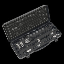 Socket Set 28pc 1/2&quot;Sq Drive 6pt WallDrive&#174; Metric Black Series